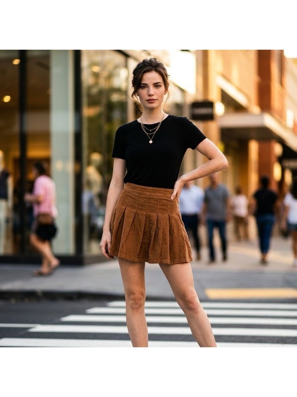 American Eagle Outfitters Tan Corduroy Skirt